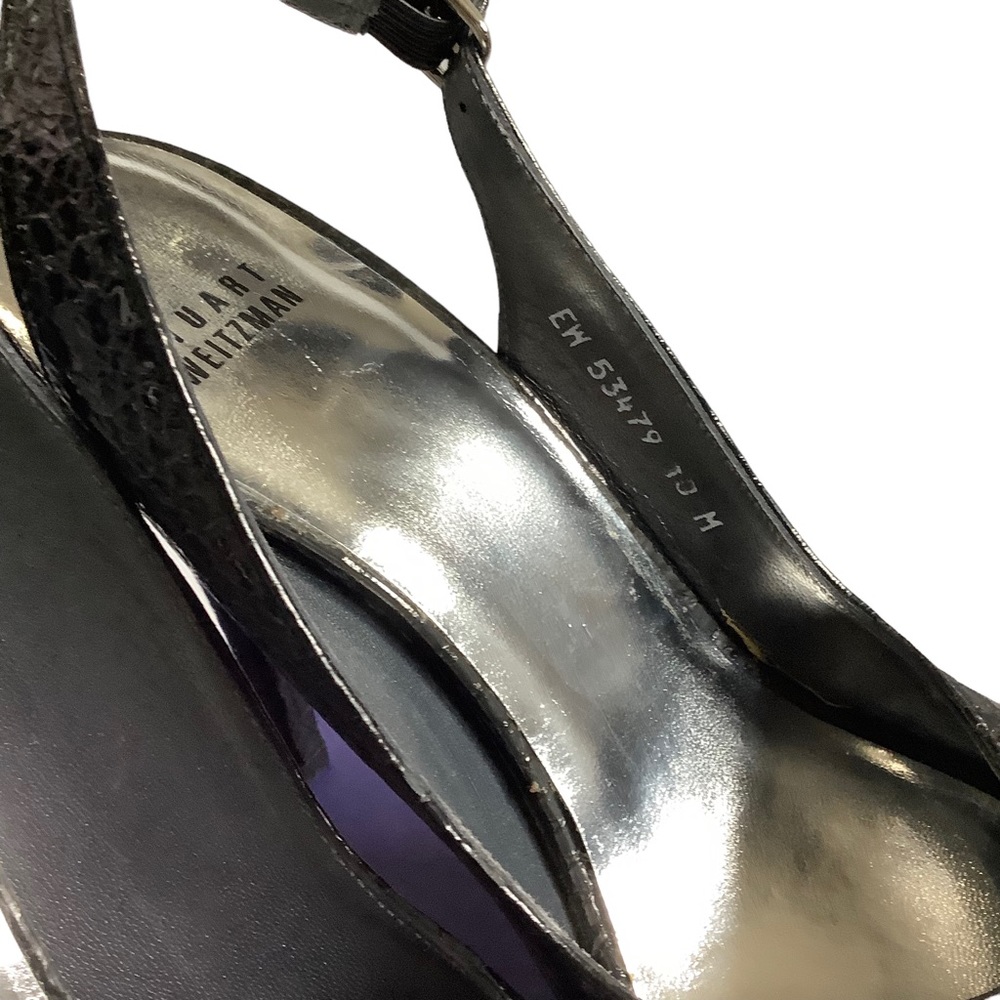 Stuart Weizman Crocodile Print Strappy Heels Peep… - image 3